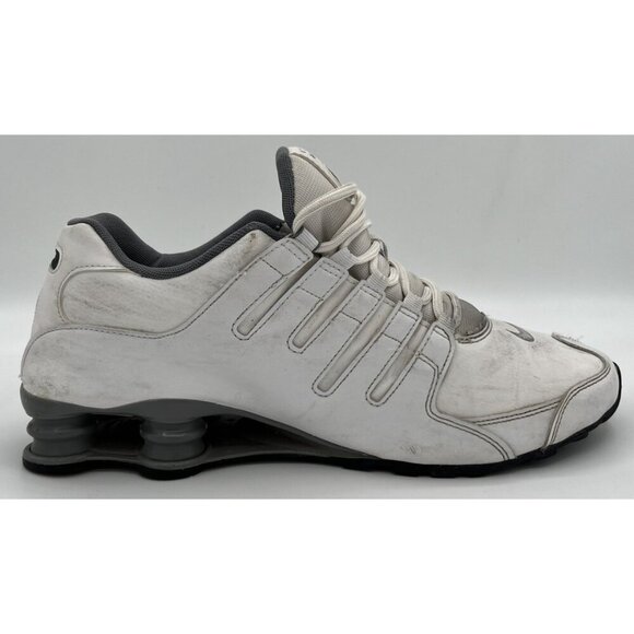 Nike Mens Size 11 Shox NZ Leather 378341-102 White Cool Grey Running Shoes main image 9